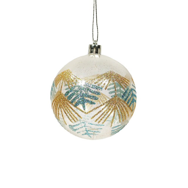 Bauble With Fireworks White 8Cm