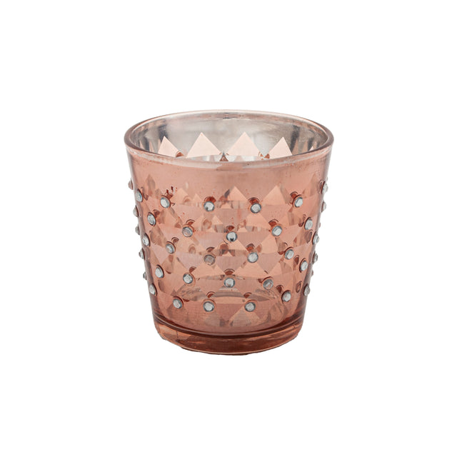 Bronze Candle Holder With Diamantes (Big) (7.5cmx7.5cm)