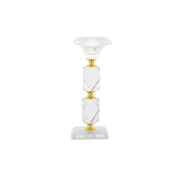 Crystal Stand With Gold Sqr 17.8Cm