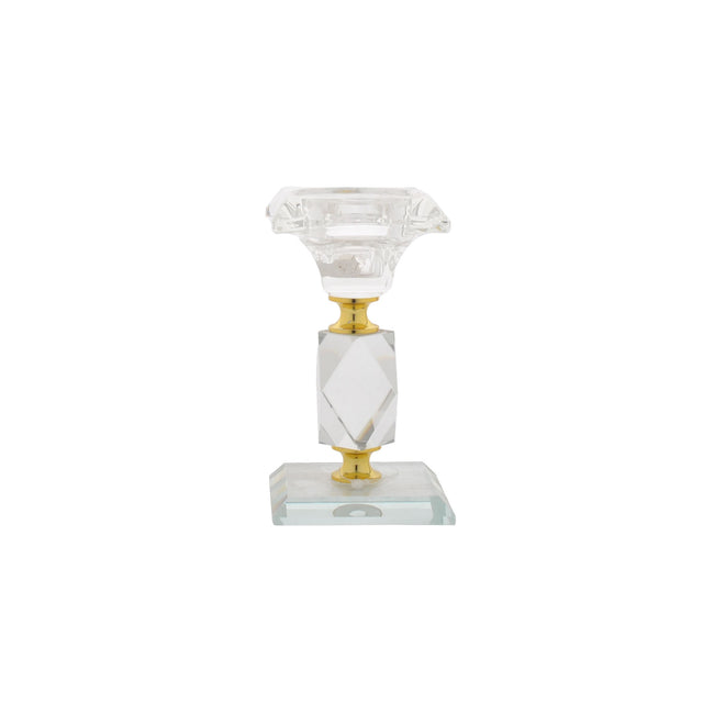 Crystal Stand With Gold Sqr 11.8Cm