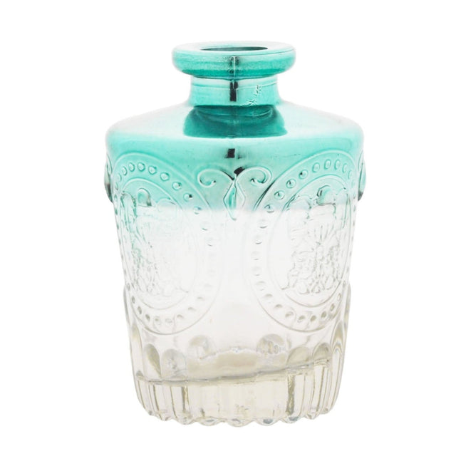 Glass Bottle - Green and Clear 9.5cm