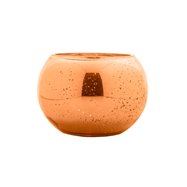 Round Glass Votive Rosegold 15Cm