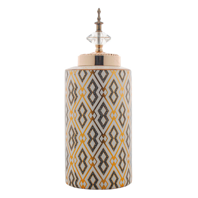 Ginger Jar Blue / Cream / Gold 14X14X37Cm
