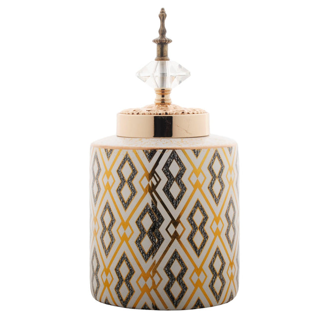 Ginger Jar Blue / Cream / Gold 14X27Cm