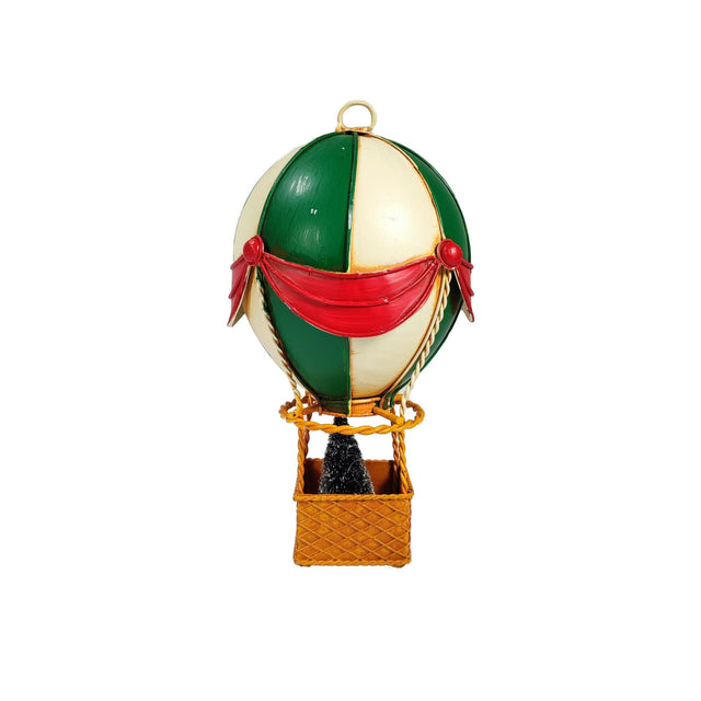 Green Balloon Antique With Red Ribbon