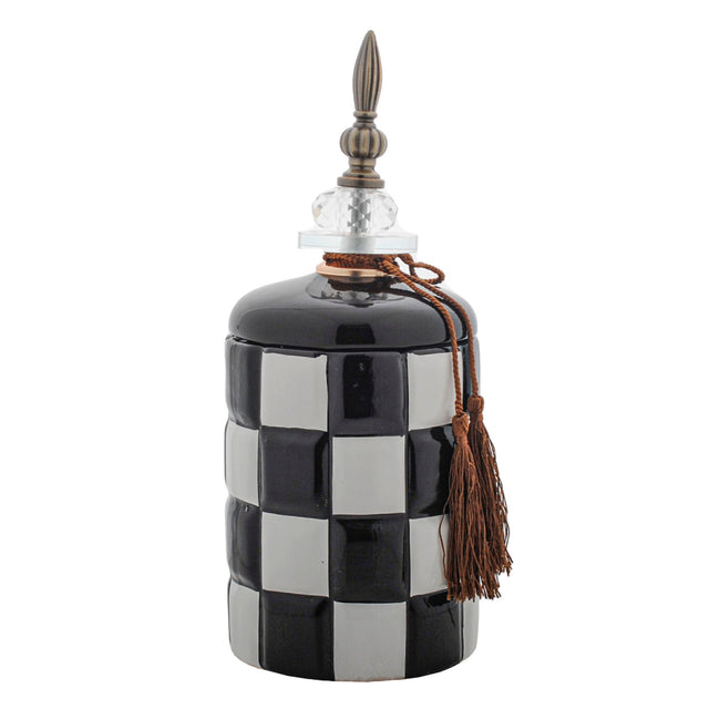 Black White Ginger Jar 12X12X30cm