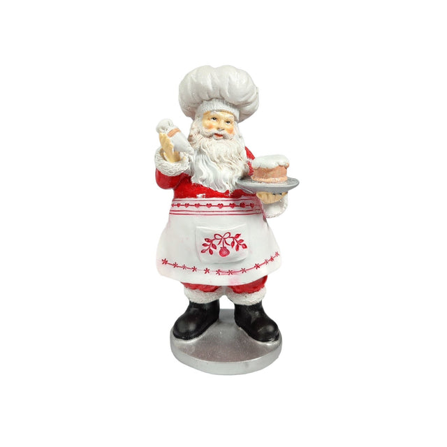 Chef Santa With Cake 9.5X11X20.5Cm
