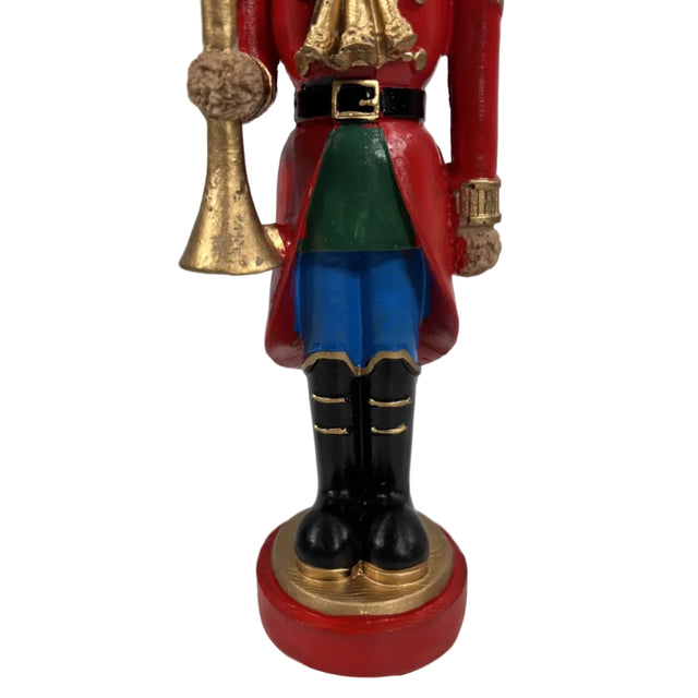 Bear nutcracker with red, gold, green & blue outfit 34cm