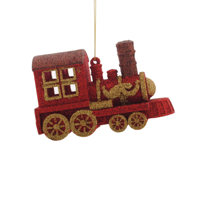 Train Red & Gold With Glitter