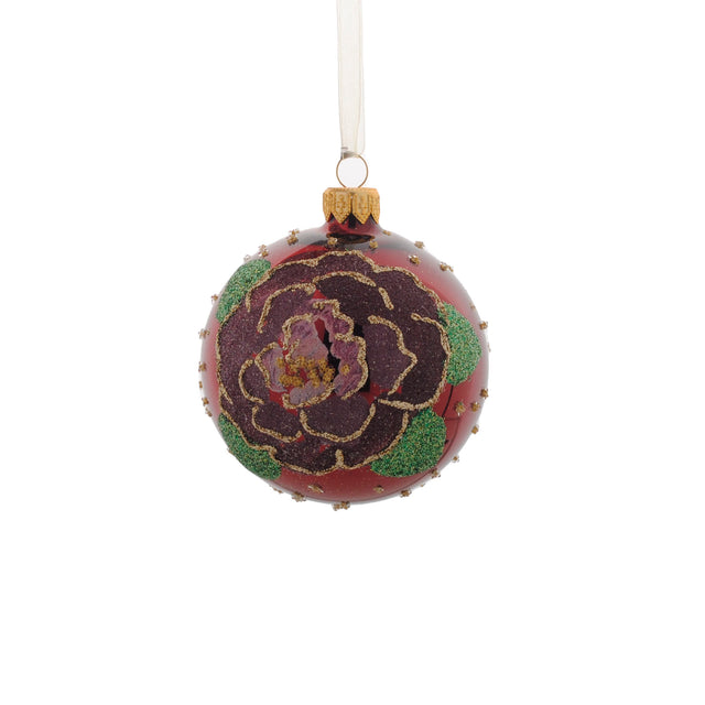 Shiny Rose Bauble - Christmas Ornament