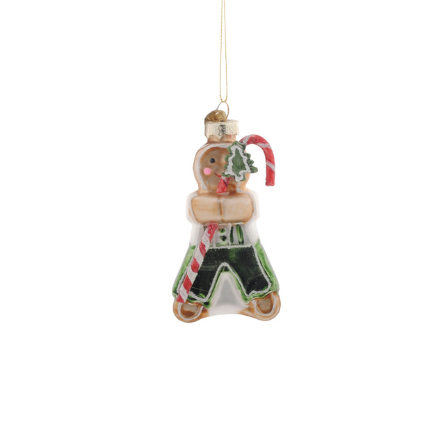 Gingerbread Man Glass Ornament (3x5.5x11cm)