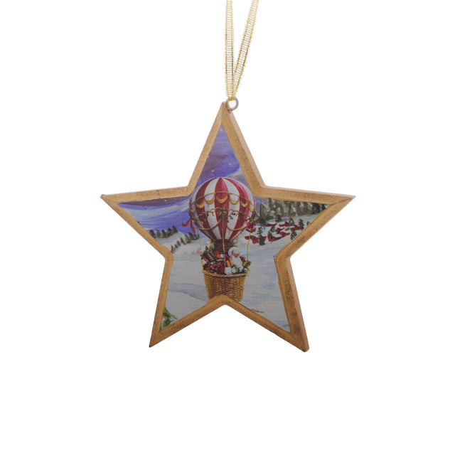 Star With Santa In Hot Air Balloon