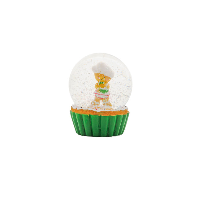 Cupcake With Snowglobe Green 10X13Cm