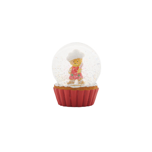 Cupcake With Snowglobe Red 10X13Cm