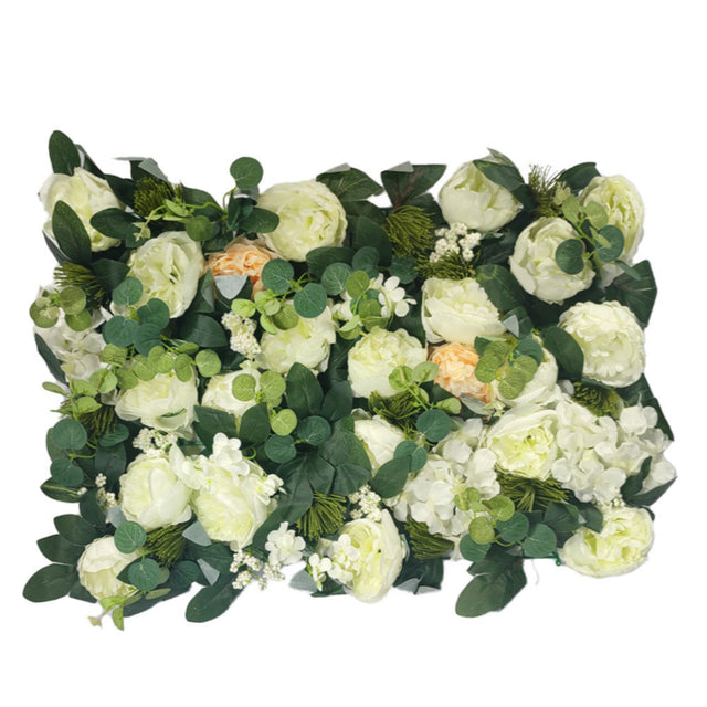 Peach, White And Green Flower Wall