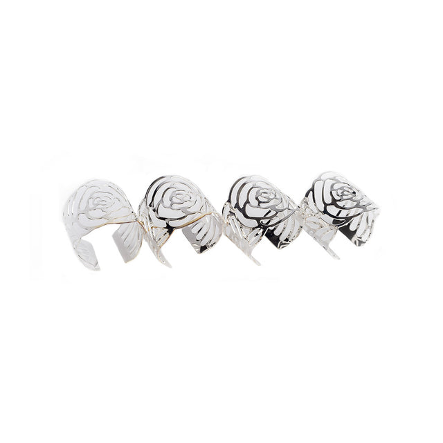 Napkin Rings Silver X 4