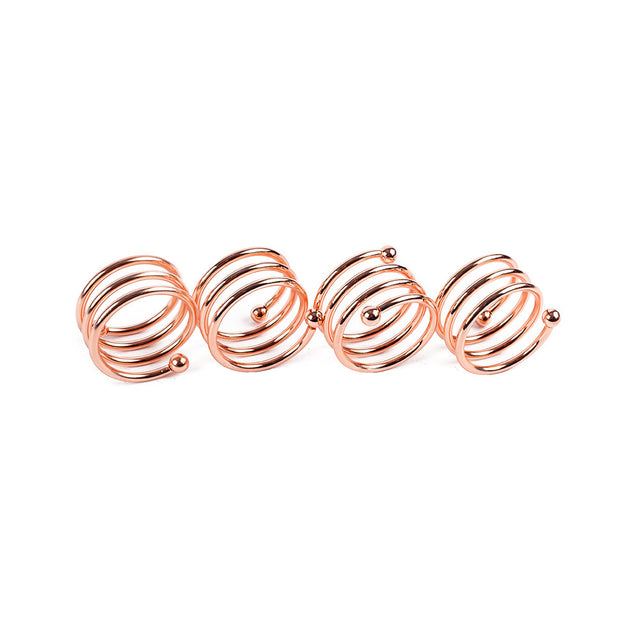 Napkin Rings Rose Gold X 4