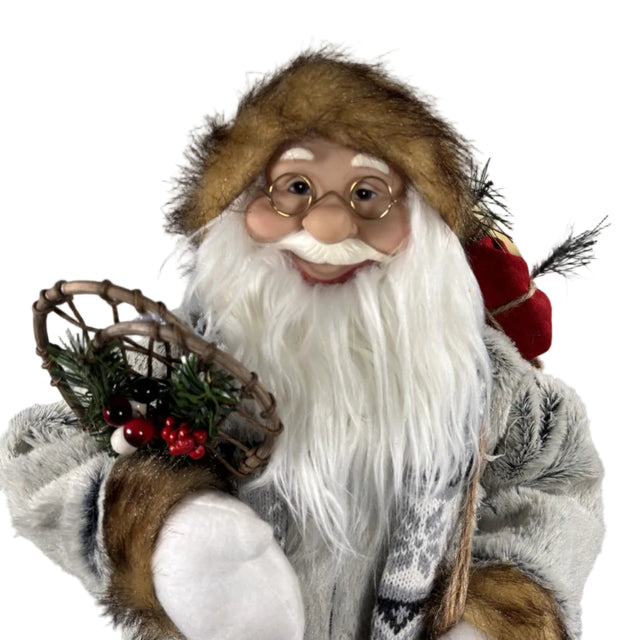 Santa With Fur And Scarf 90Cm