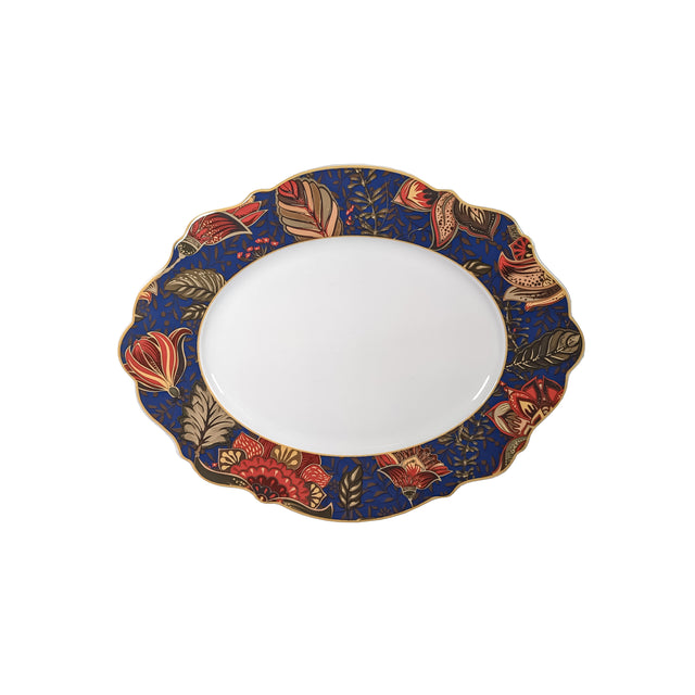 JC Blue Fern Oval Platter
