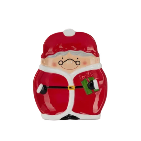 Plate, dolomite 26.5x22x.3.8cm - Mrs clause