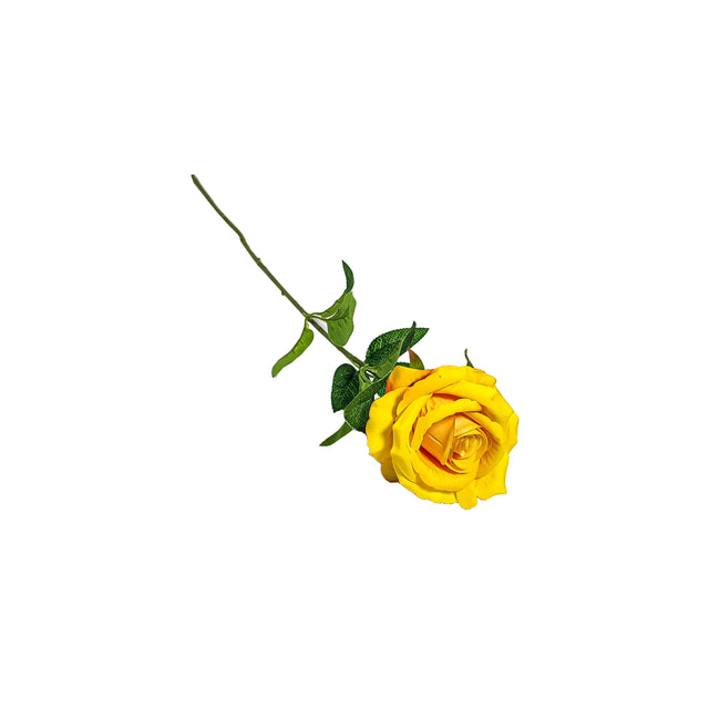Yellow Artificial Velvet Rose 60cm