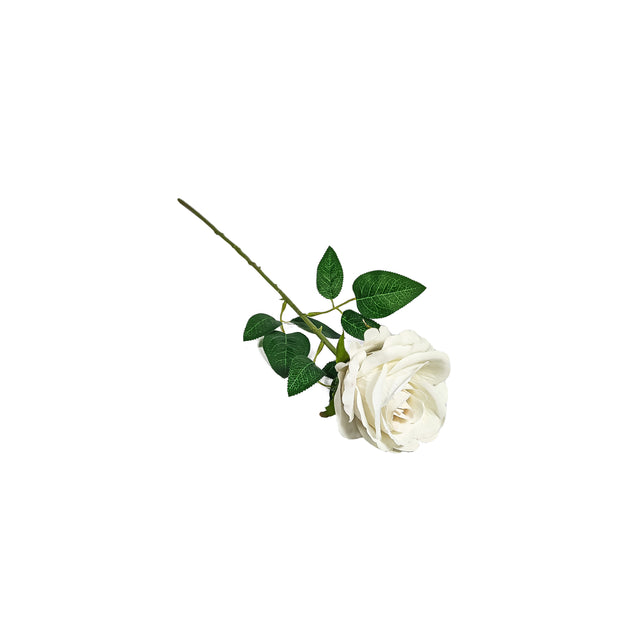 Artificial Velvet Rose White 60Cm