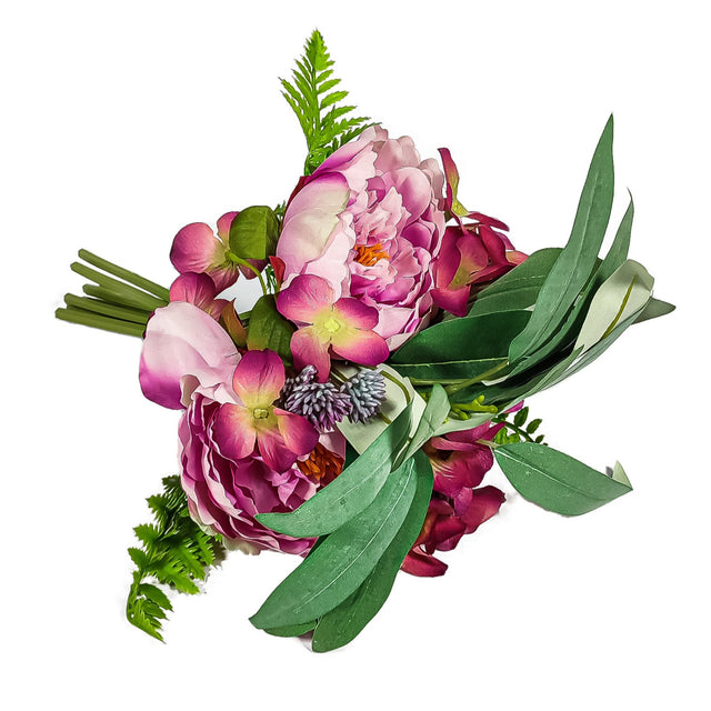 Artificial Rose & Peony Bouquet - Purple