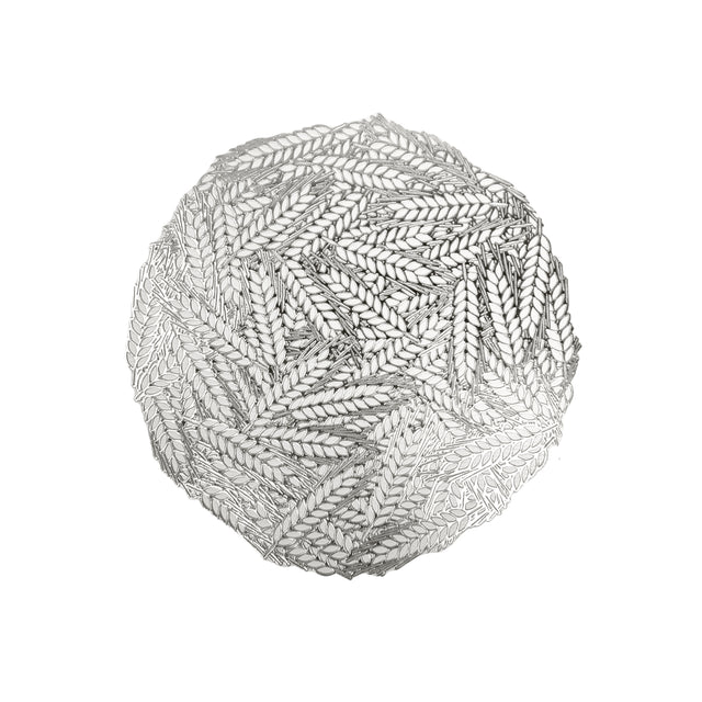 silver pvc placemat 30x45cm, round