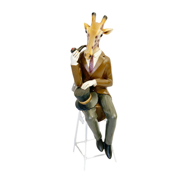 Statue Giraffe With Pipe 12X8X34Cm