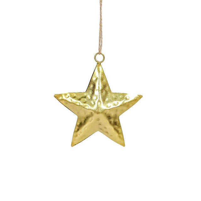 Hanging star gold 3x10x10cm