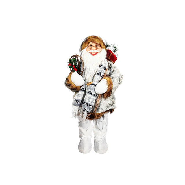 Santa With Fur And Scarf 90Cm