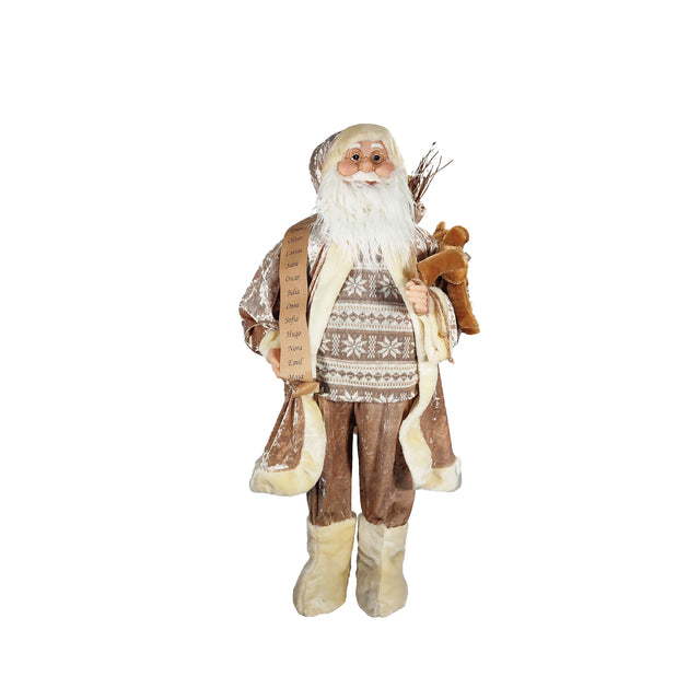 Gold Santa With List 120Cm