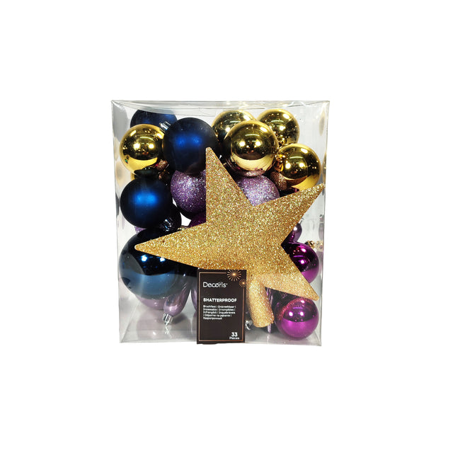 Christmas Tree Topper Set (Blue, Purple, Gold)
