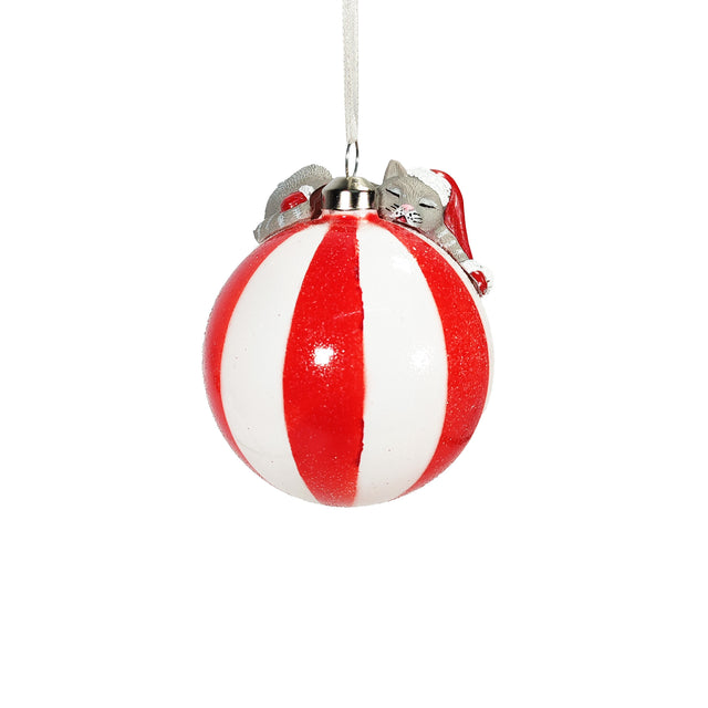 Cat Sleeping on Glass Bauble