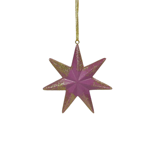 Violet star with glitter - 2-5x11x11cm