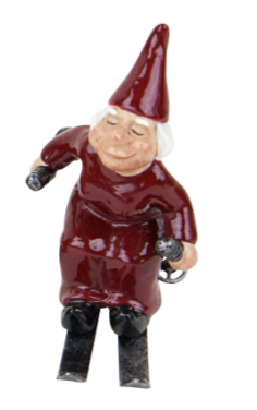 Skiing Santa Red Shirt No Beard 10X13.5Cm