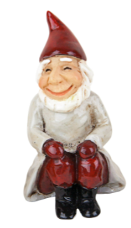 Small Sitting Santa - Grey Shirt No Moustache 3X5.5Cm