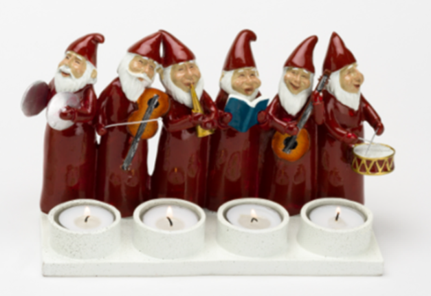 Advent Candleholder Rock N Roll, Red 28X11X15Cm