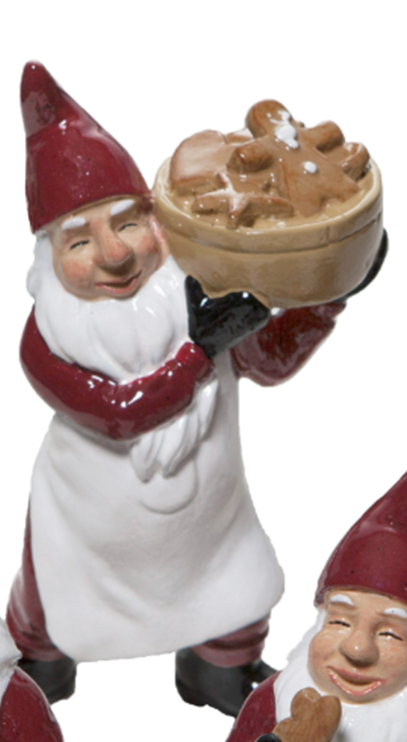 Santa Bakers Bowl With Cookies 10X13.5Cm