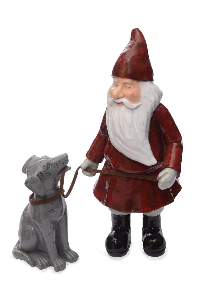 Santa With Dog - Red 8X6X16Cm , 5X4X9Cm