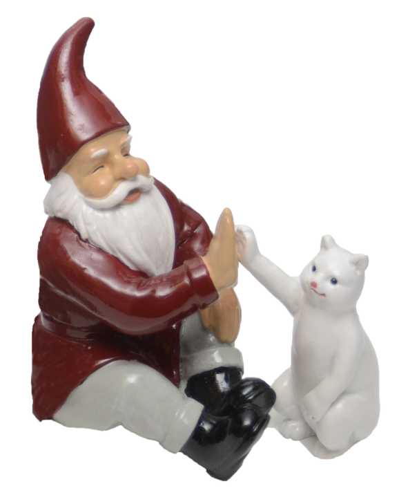 Santa With Cat 12Cm