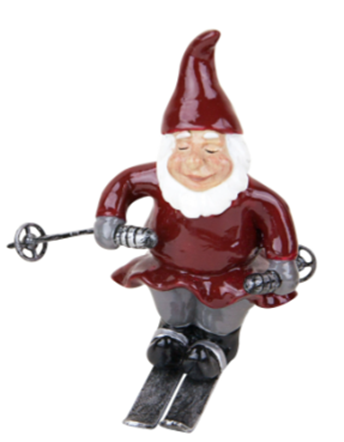 Skiing Santa Red Shirt And Beard 7X6.5Cm