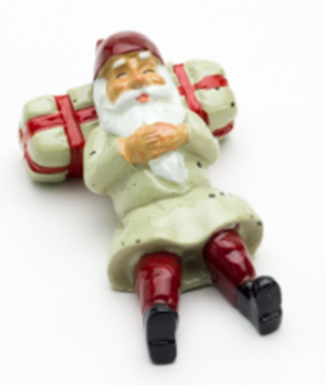 Sleeping Santa With Grey & Red Bag 3X7Cm