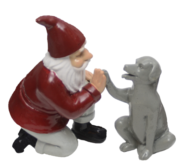 Santa With Dog 12.5Cm