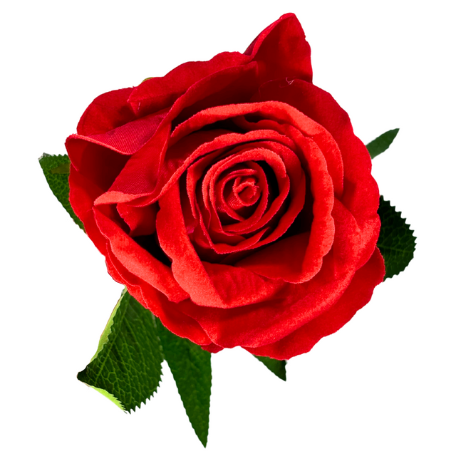 Artificial Velvet Rose Red 60cm