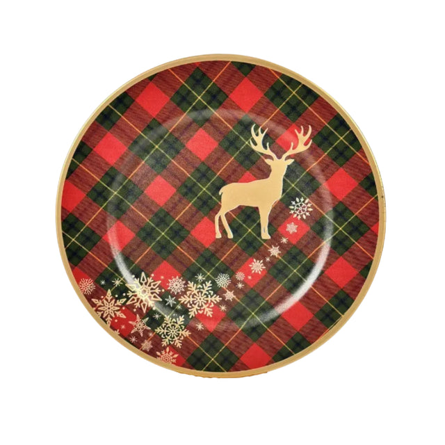 Checkered underplate with reindeer 32cm