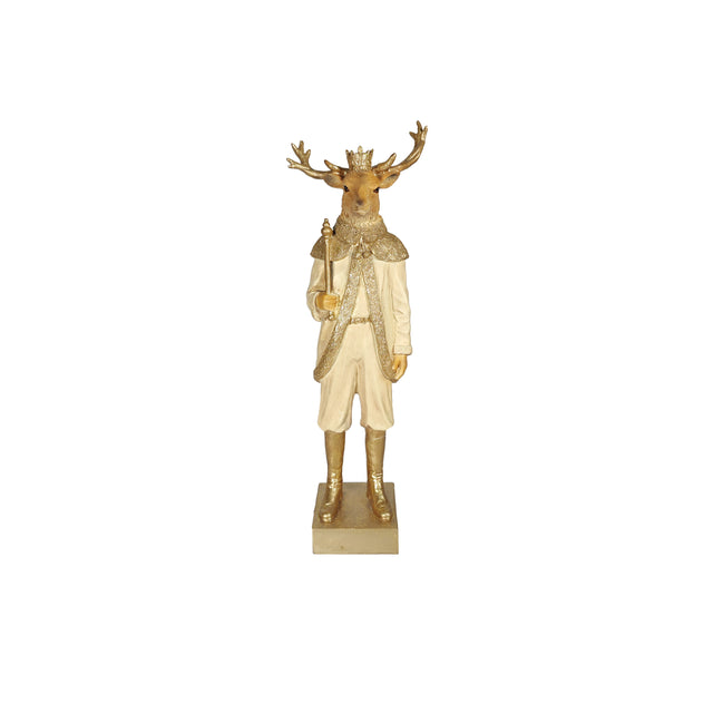 Gold Resin Mr Deer Figurine 12.5X10X40Cm