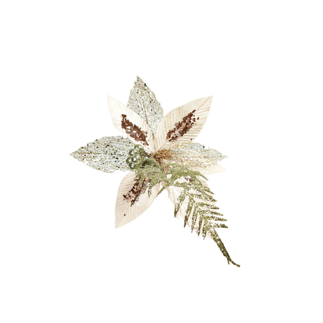 Poinsettia Branch with Mistletoe