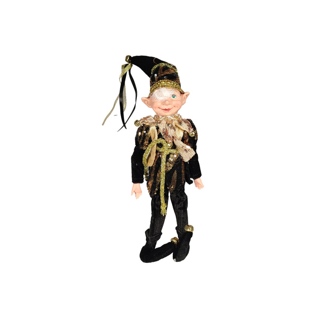 Elf Christmas Figure (Black And Gold) (40cm)