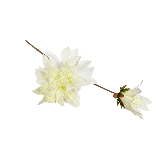 2 Dahlia Artificial Flowers On Stem - 68cm